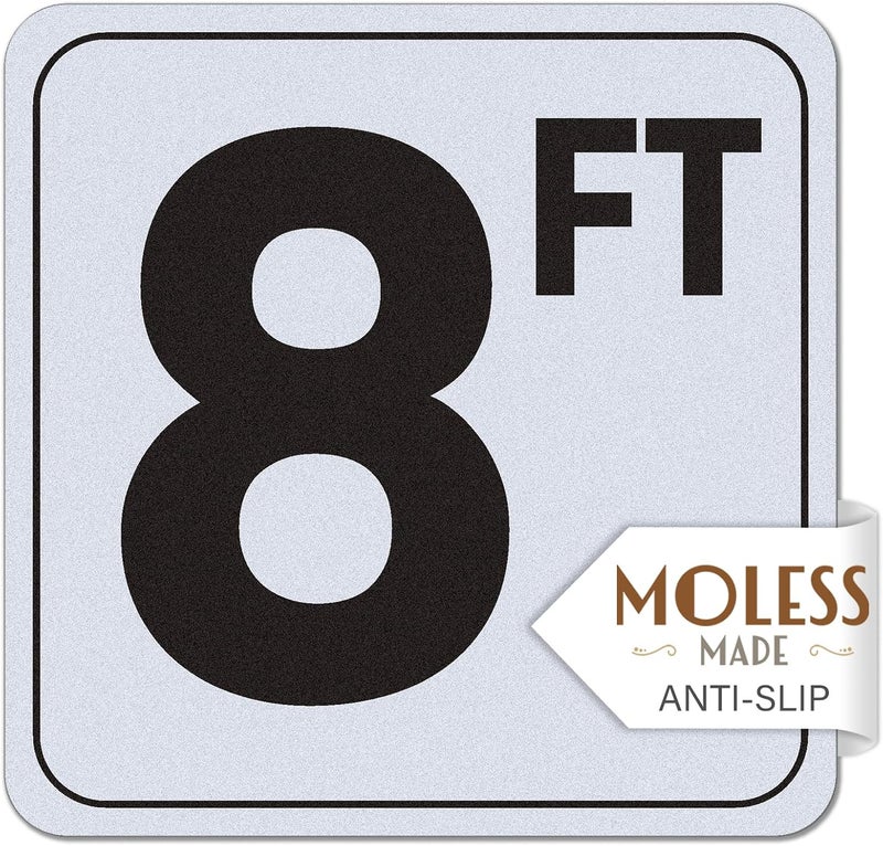 MOLESS 8FT Pool Depth Marker Stickers – 6x6″ Anti-Slip Vinyl Tile Stickers for Swimming Pool Safety Signs, Adhesive Pool Depth Markers for Decks, 8 FT (1 Pack) - Image 1